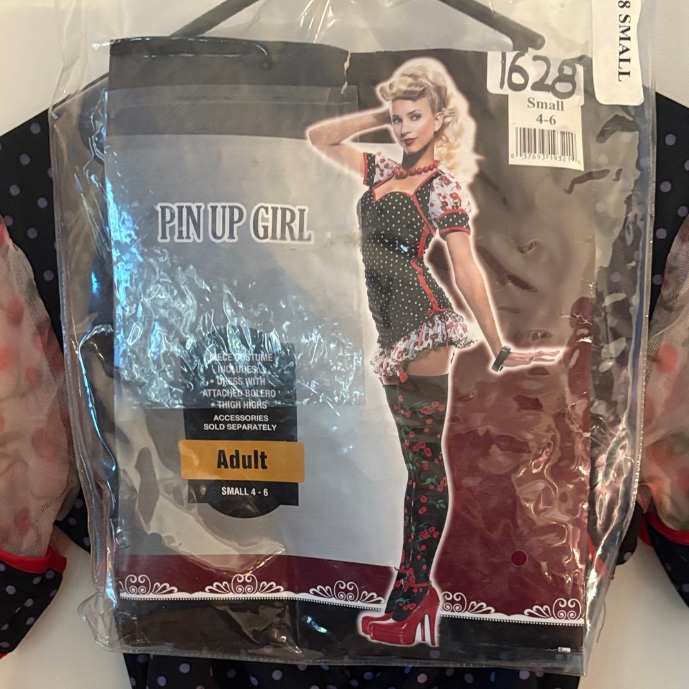 Pin Up Girl Costume with Red and Black Accents